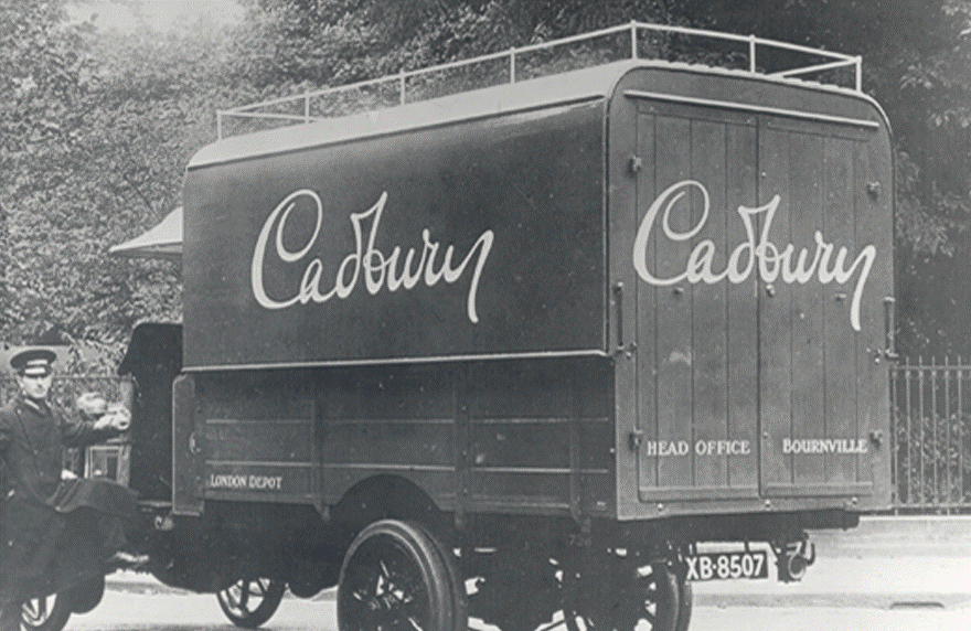 Original Cadbury Logo on transport fleet 1921